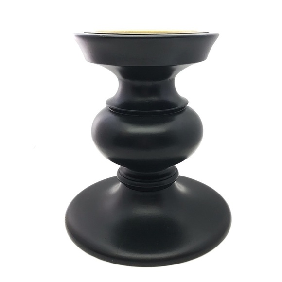 Chunky Dark Expresso Wood Candle 4” Holder Decor - Picture 1 of 7
